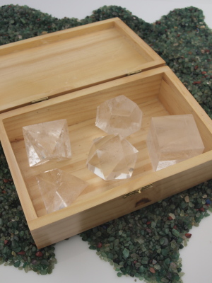 Platonic Solids Set in Quartz